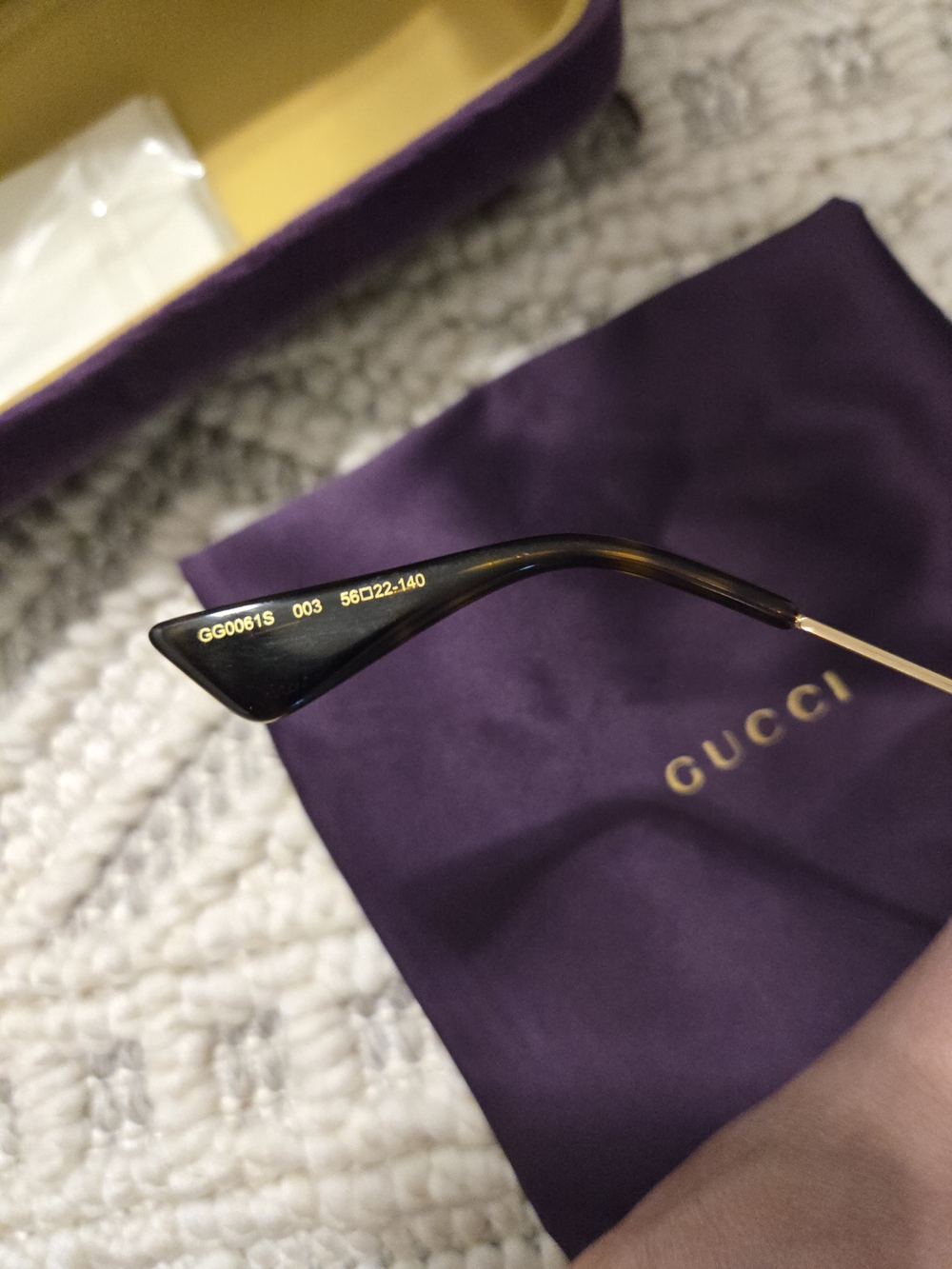 Gucci Round Sunglasses in Black with Red Trim - Picture 5 of 5